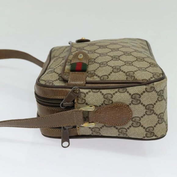 GUCCI GG Supreme Web Sherry Line Bag PVC Beige Gold 904 02 049 Auth ar13697 - Picture 4 of 16